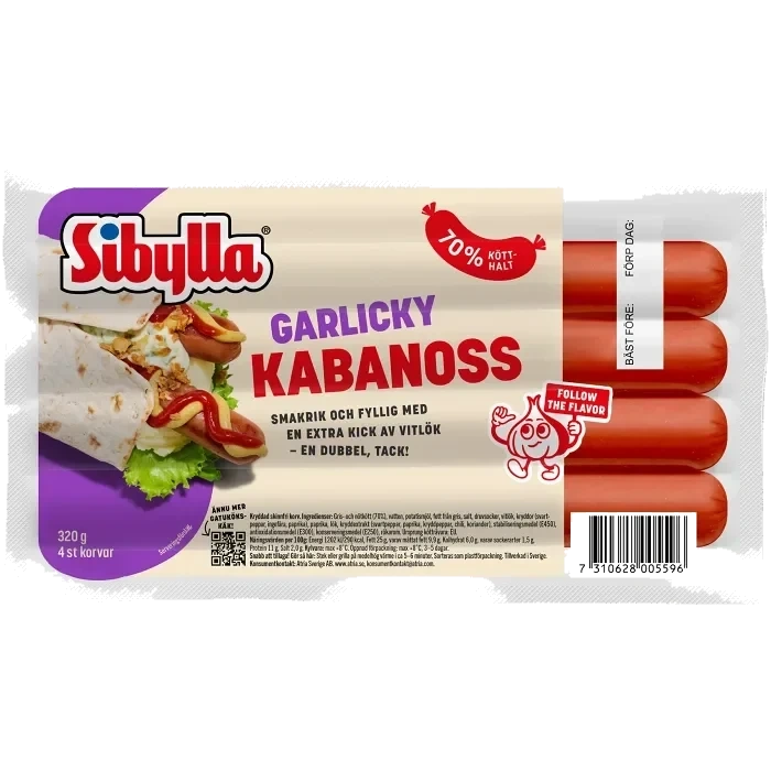 Kryddkorv Garlicky Kabanoss 320g Sibylla