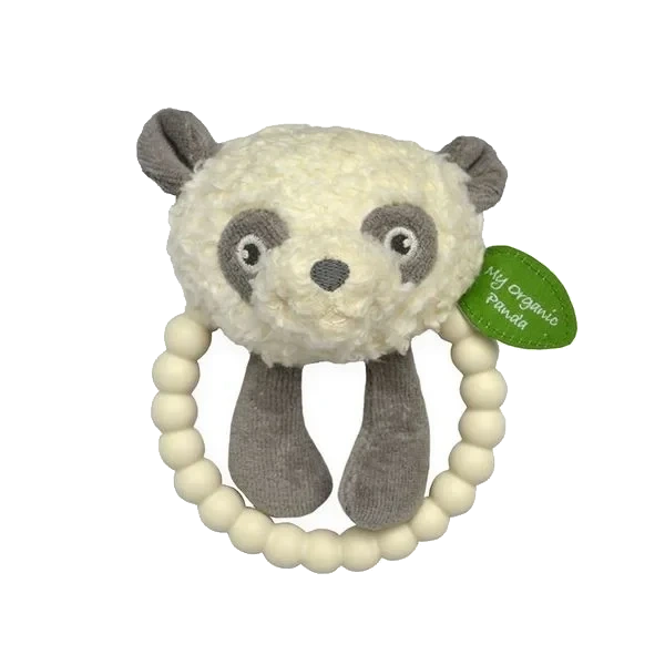 Panda Organic Silicone Rattle
