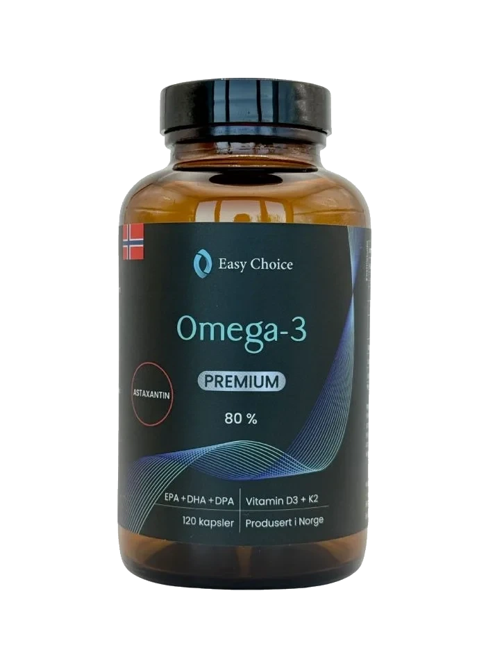 Omega-3 Premium 80% + Astaxantin Kapsler (høykonsentrert omega-3)