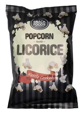Snackfoods Popcorn Licorice 65g