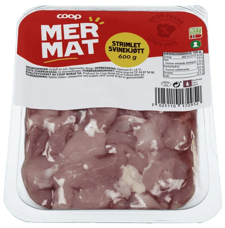 Coop Strimlet Svinekjøtt 600g