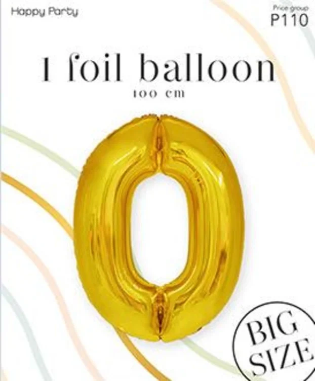 Folieballong 0 Gull 100cm