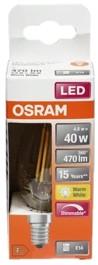 Led cl B 40 Dimbar Klar E14