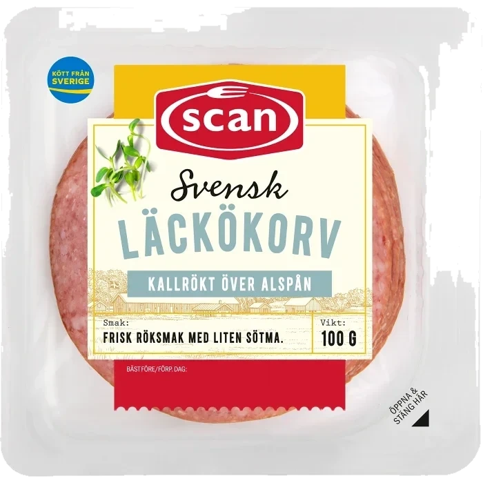 Läckökorv Skivad 100g Scan