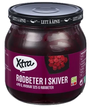 Rødbeter i Skiver 490g X-tra