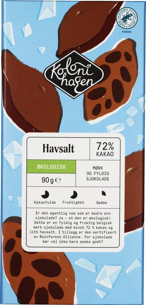 Økologisk mørk sjokolade med havsalt