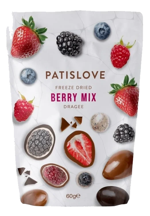 Bær Mix Dragee Frysetørket 60g Patislove