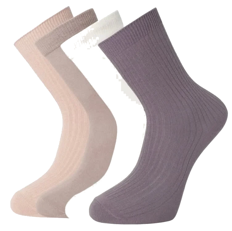 Basic Socks X4 Pastel Rib 37-40