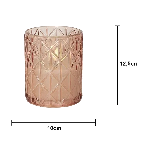 Ljus LED Flamme Romb Rosa 10x12,5cm