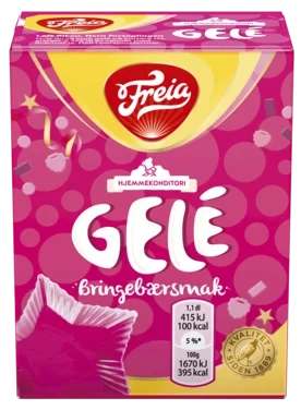Bringebærgele 125g Freia