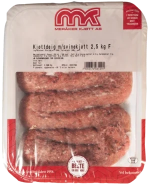 Kjøttdeig m/Svinekjøtt 2,5kg Frys