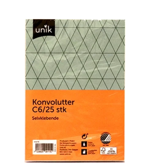 Konvolutter C6 25 stk