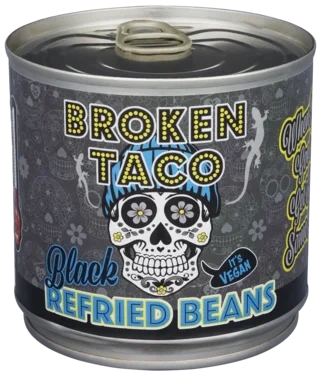 Refried Beans Black 400g Broken Taco