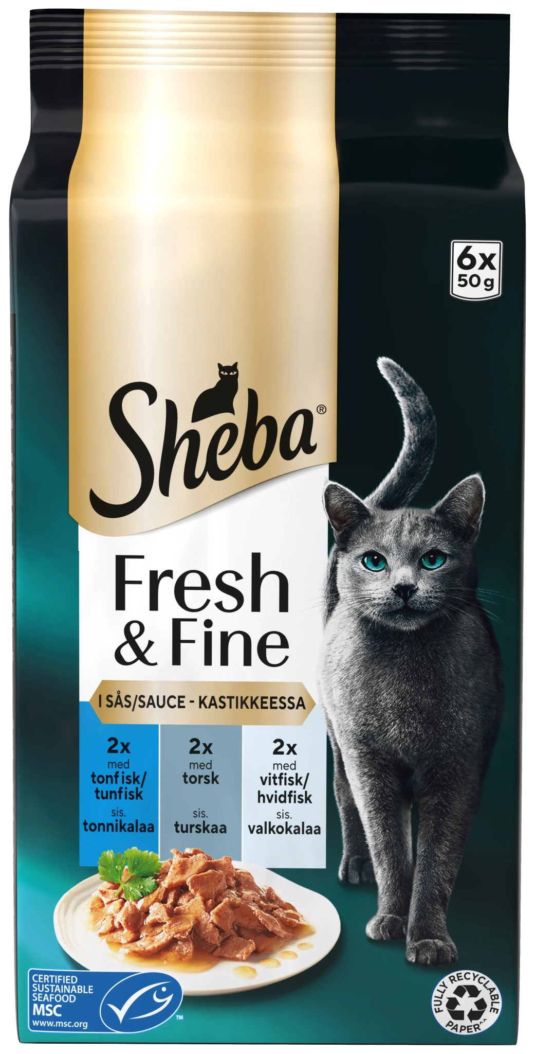 Kattmat Fresh & fine i sås 6-pack