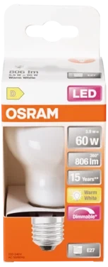 Lyspære Led Cl A 60 Matt Dim 827 E27 Osram