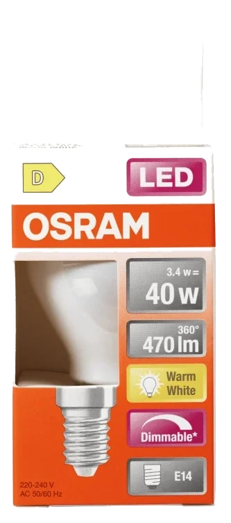 Lyspære Led Cl P 40 Matt E14 827 Dim Osram