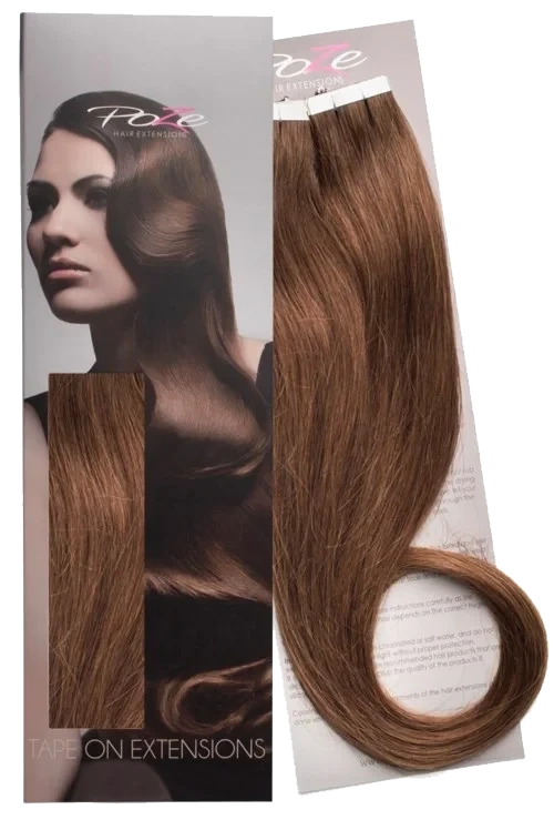 Poze Hairextensions Poze Tape On Extensi ons 6B Lovely Brown 4 cm/bit 50 cm