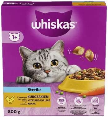 Whiskas Tørr 1+ Steril Kylling 5x800g