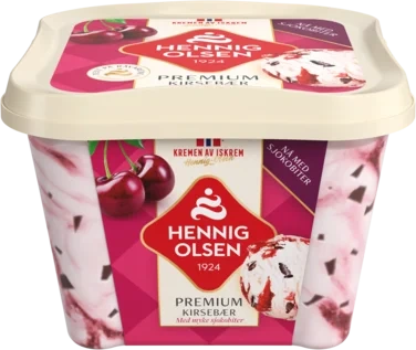 Premium Fløteis Kirsebær 0,8l Hennig-Olsen