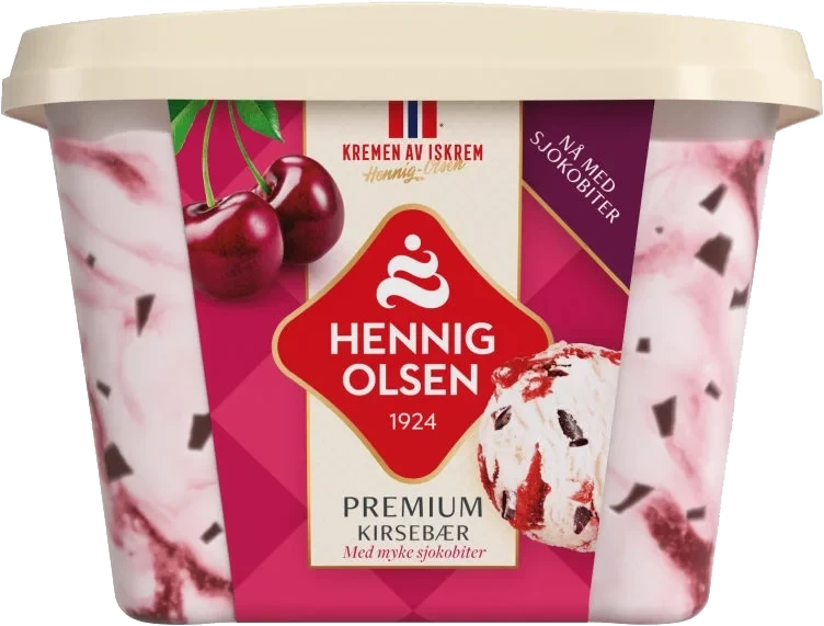 Premium Fløteis Kirsebær 0,8l Hennig-Olsen