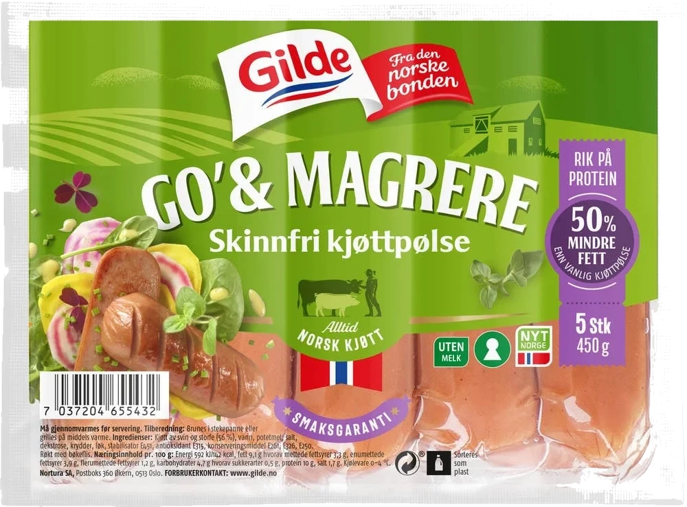 Go' & Magrere Skinnfri Kjøttpølse