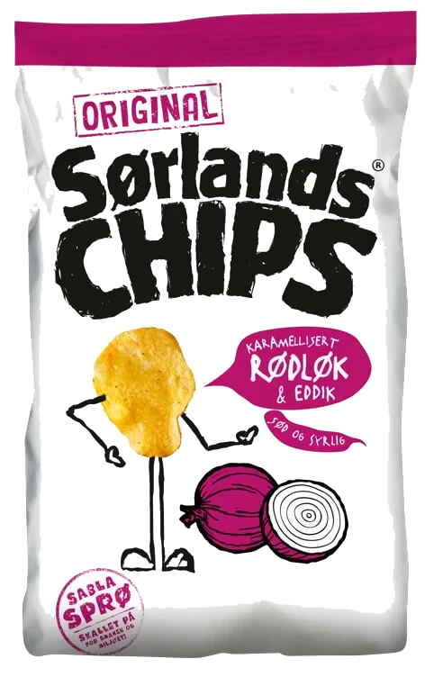 Sørlandschips Original Karamellisert Rødløk & Eddik 140g