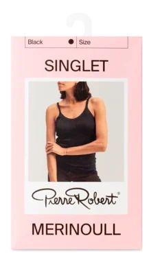 Wool Singlet Jet Black S Pierre Robert
