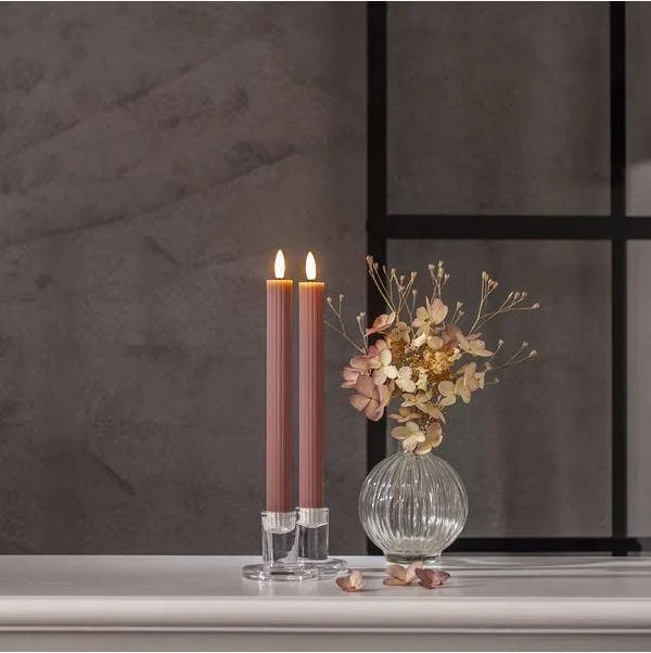 Antikljus LED Flamme Stripe Rosa