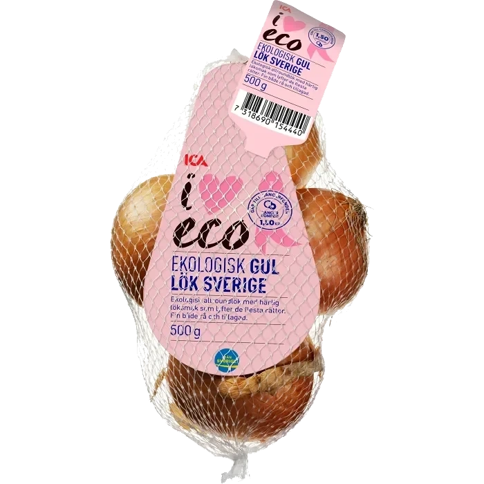 Lök Gul i nät 500g KRAV Klass 1 ICA I love eco