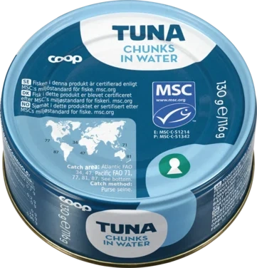 Tuna Chunks In Brine, Msc Skipjack (less)