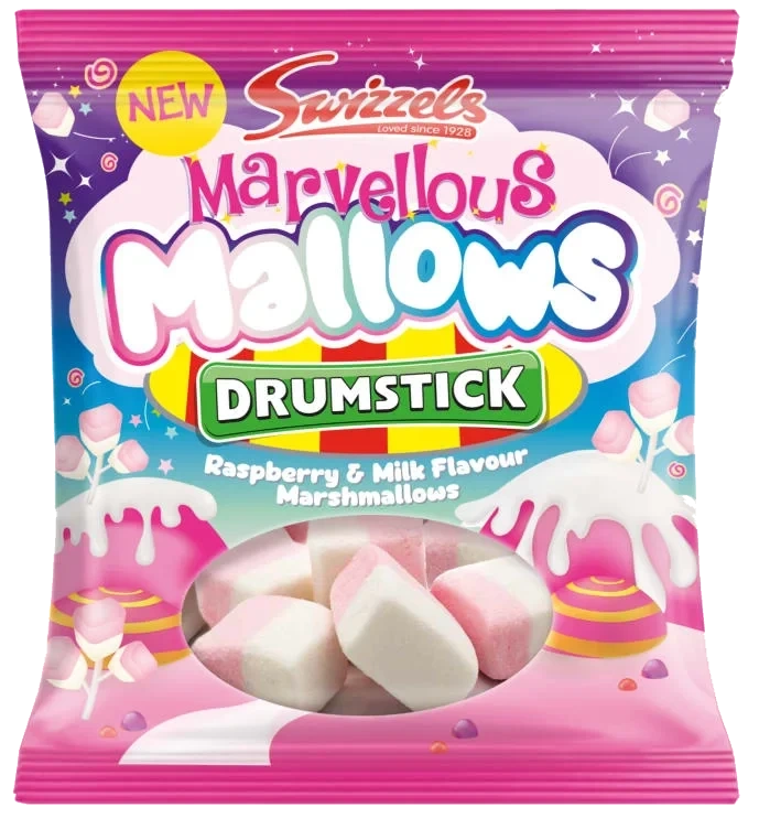 Marvellous Drumstick Mallows 125g Swizzels