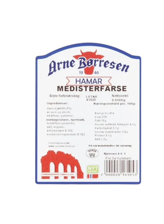 Medisterfarse 650g Arne Børresen