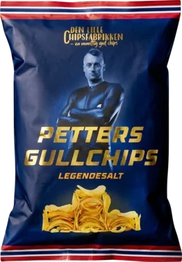 Petters gullchips 150 g, legendesalt