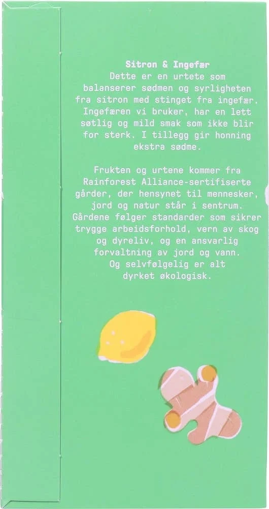 Økologisk sitron- og ingefærte