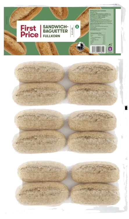 Sandwichbaguett Fullkorn 16pk First Price