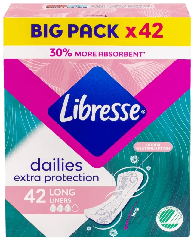 Libresse Truseinnlegg Extra Protection Long 42stk