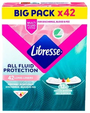 Libresse Truseinnlegg All Fluid Protection Long Big Pk 42 stk