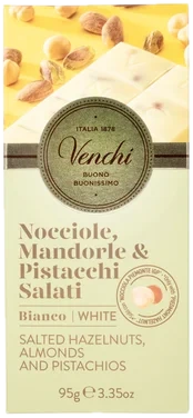White Chocolate Bar With Nuts 95g Venchi