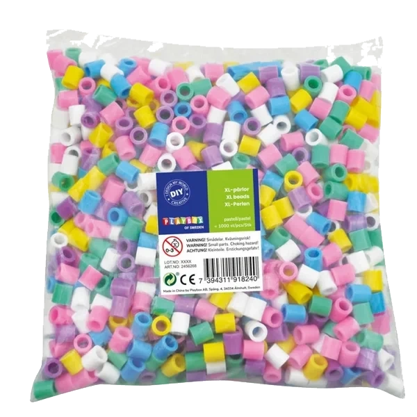 Xl Rørperler Pastellmiks 1000 Stk
