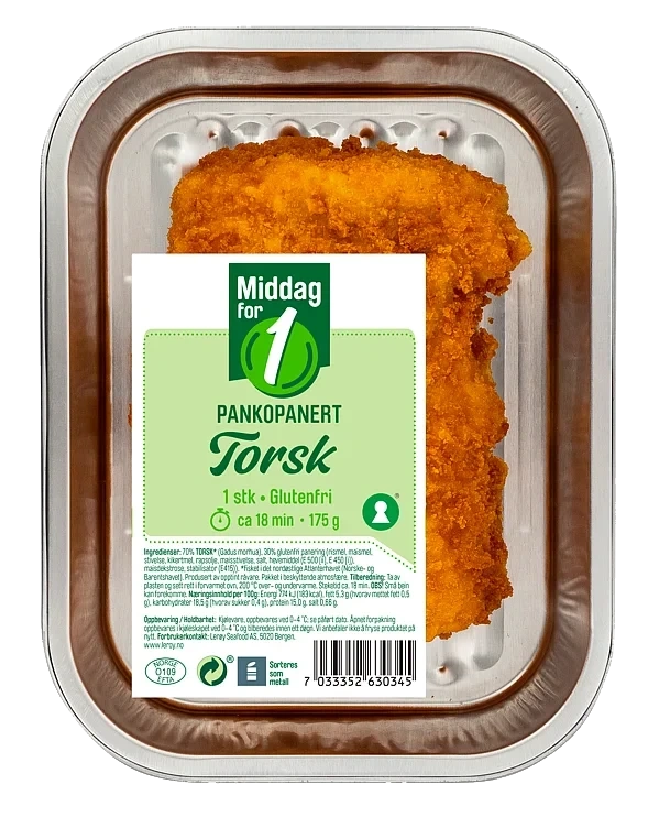 Torskefilet Pankopanert 175g Billig Middag