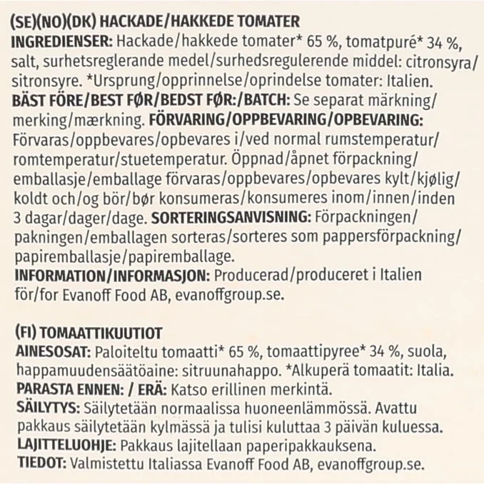 Krossade Tomater