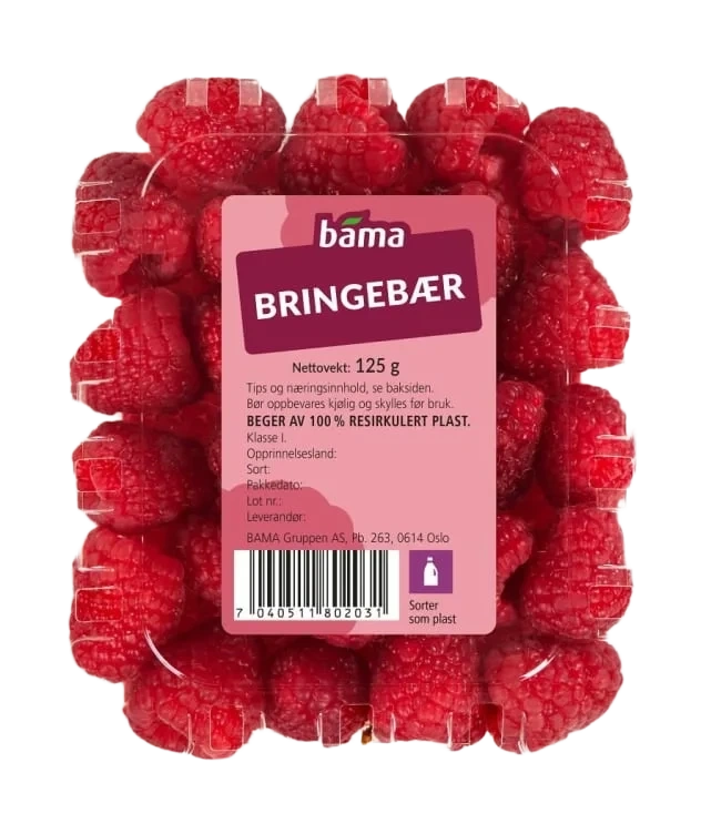 Bringebær 125g kurv