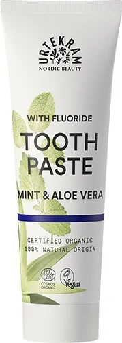 Urtekram Mint & Aloe Vera Tannkrem med fluor