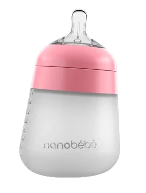 Nanobébé Tåteflaske Flexy Silicone 270ml Rosa 1stk