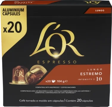 Lor Kaffekaps Lungo Estremo 20stk