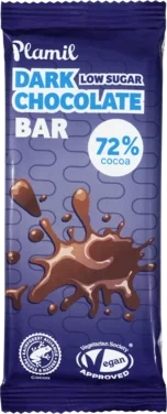 Sjokoladebar 72% Low Sugar 40g Plamil