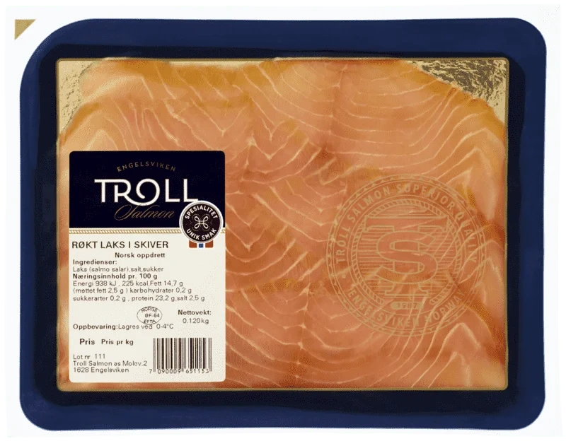 Troll Røkt Laks i Skiver 120g