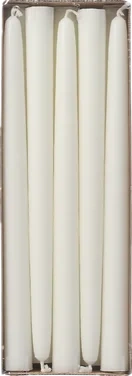 Antikklys Stearin 25,5cm Hvit 6tim