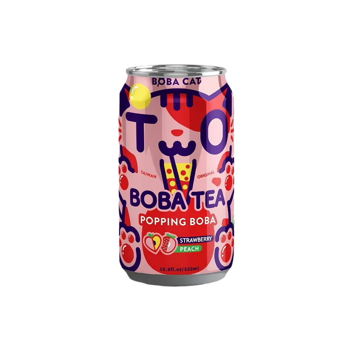 Boba Cat Strawberry Peach Tea 320 ml
