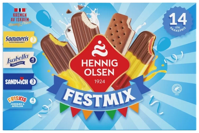 Festmix Ass.Iskrem 14stk Hennig-Olsen